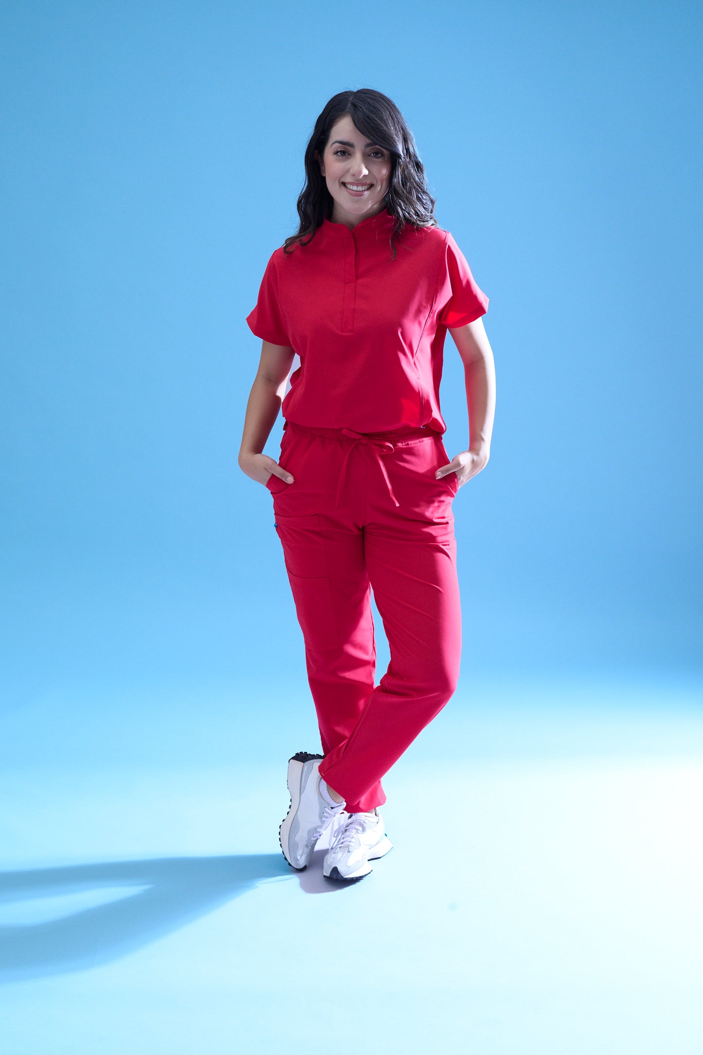 Uniforme corte recto - rojo