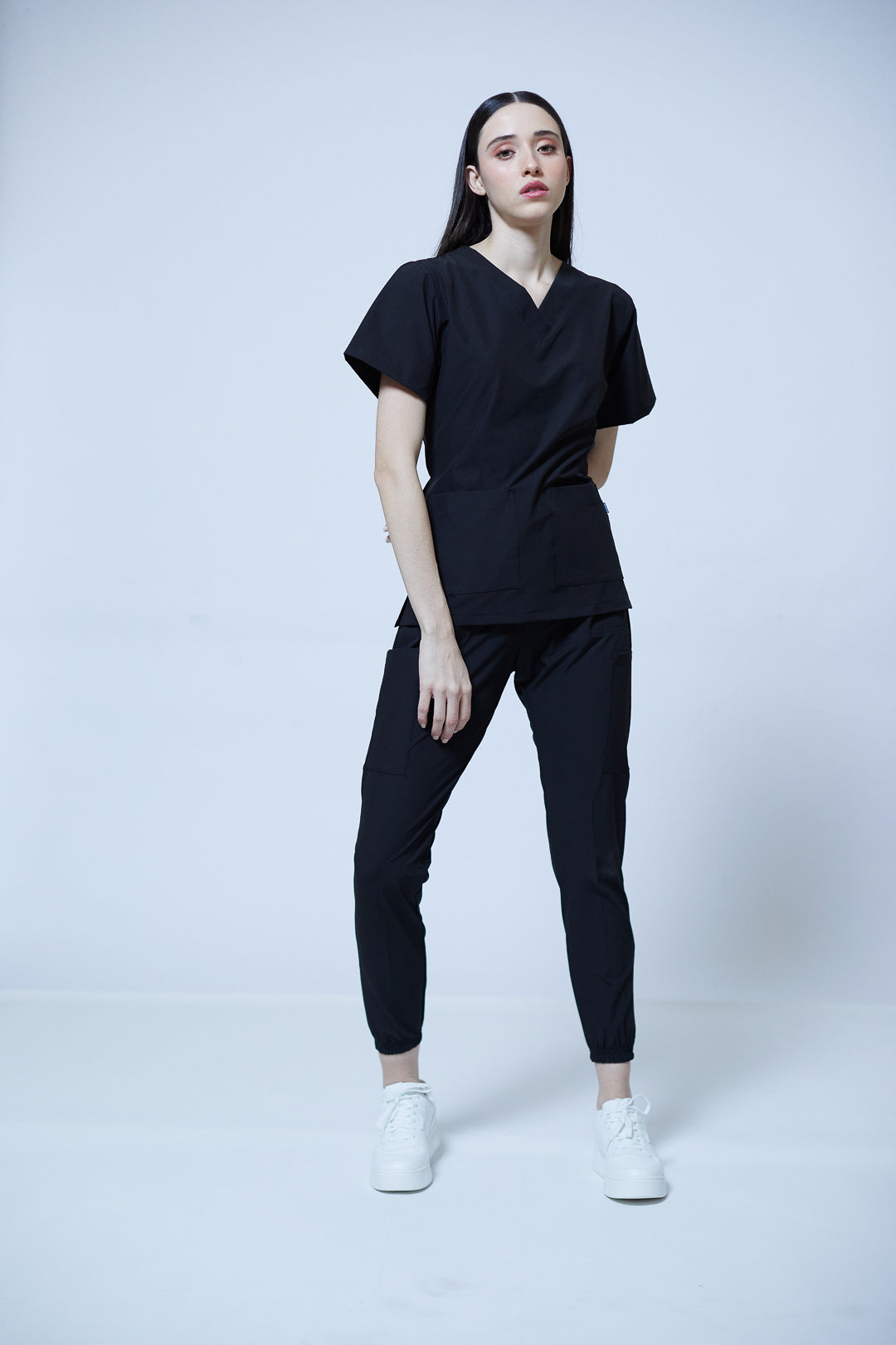 Traje quirúrgico negro | Stretch antifluidos