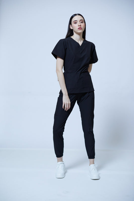 Traje quirúrgico negro | Stretch antifluidos