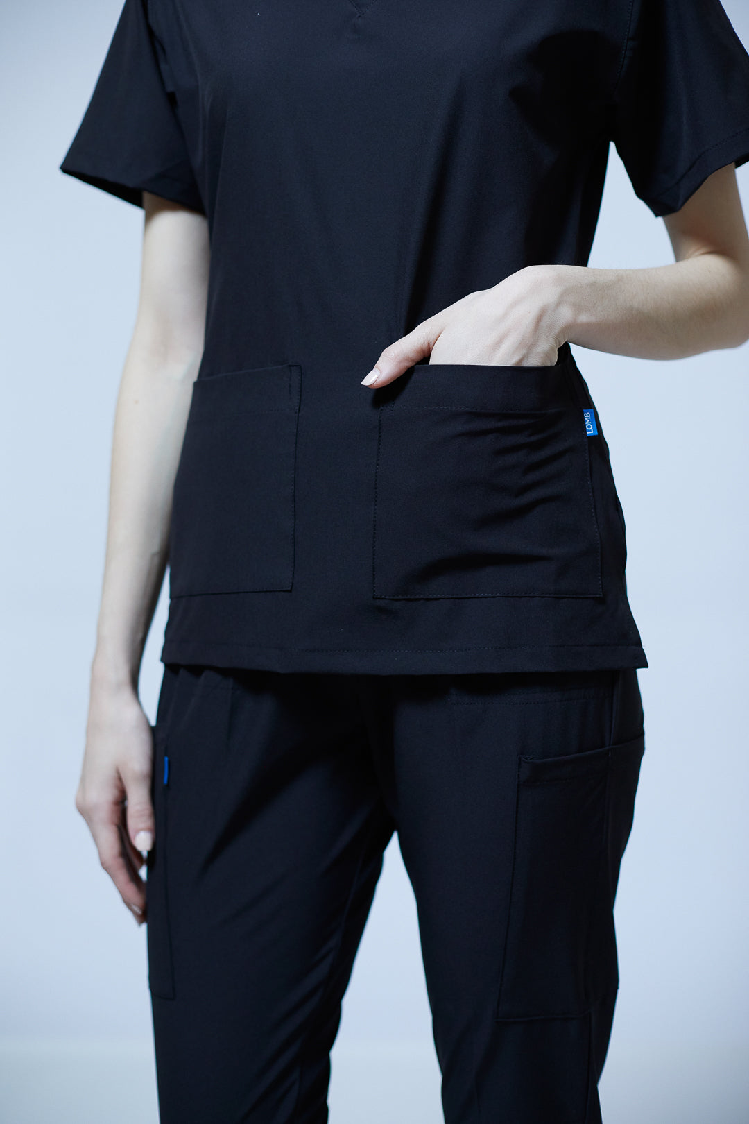 Traje quirúrgico negro | Stretch antifluidos