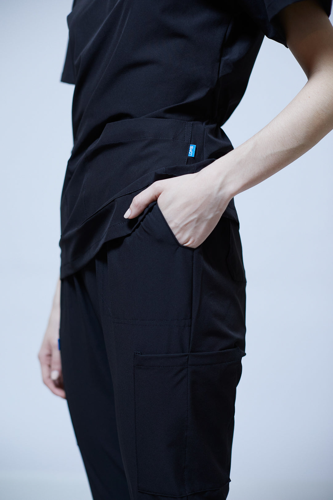 Traje quirúrgico negro | Stretch antifluidos