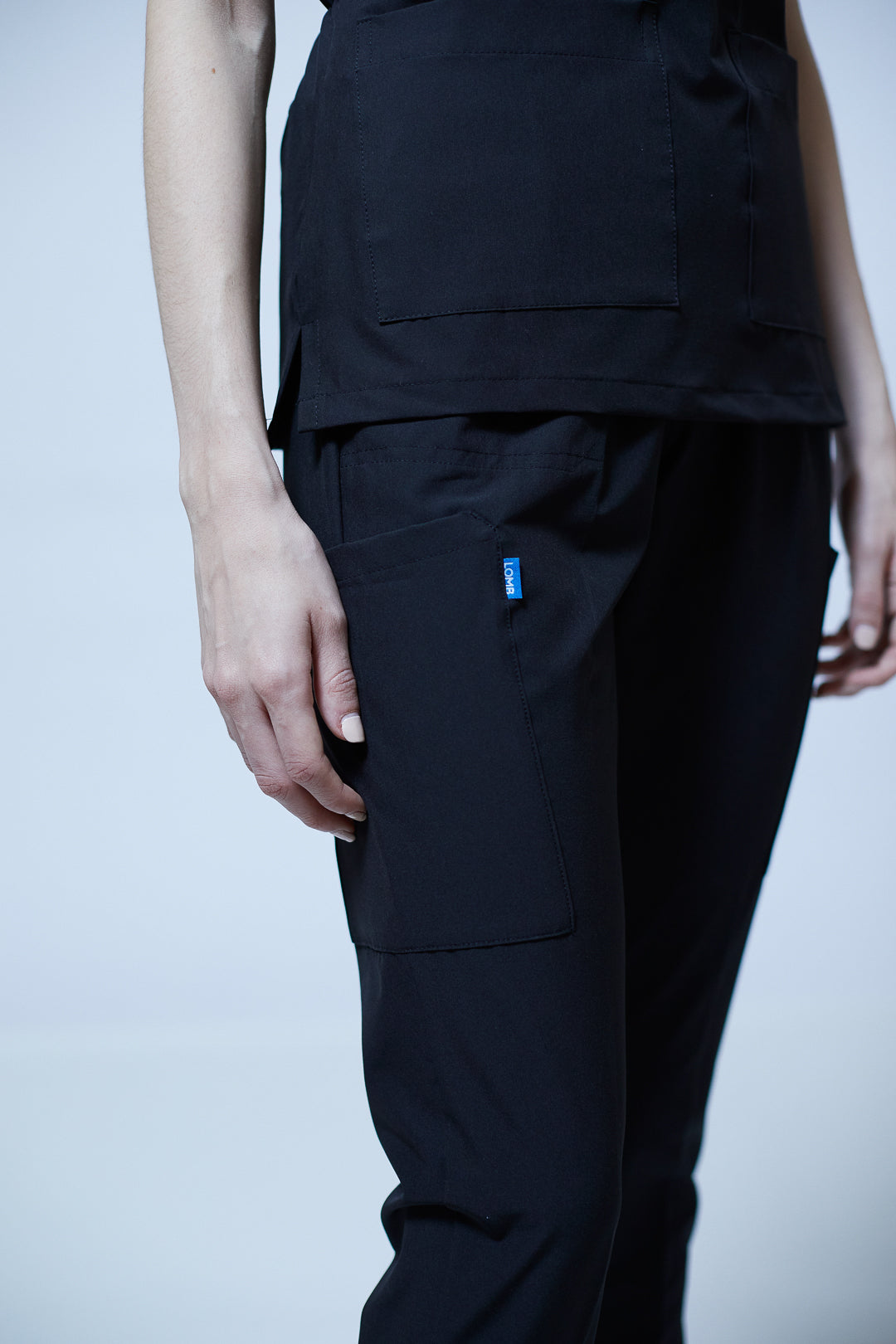 Traje quirúrgico negro | Stretch antifluidos