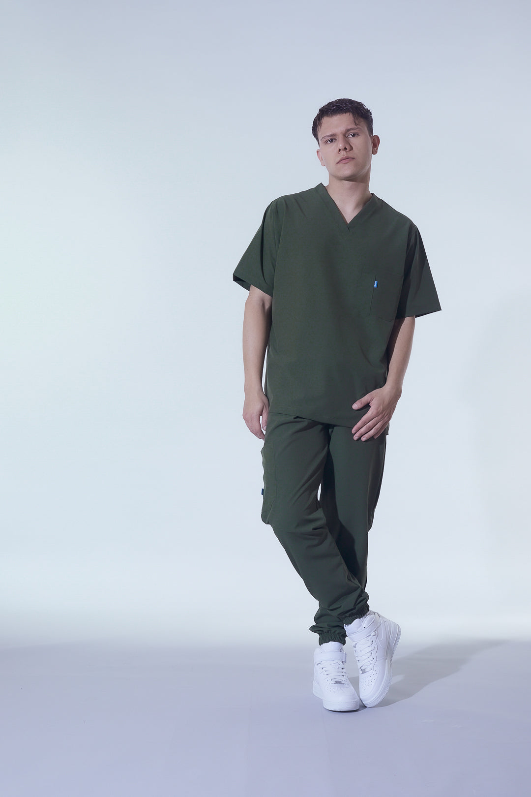 Quirúrgico verde militar | Stretch antifluidos hombre