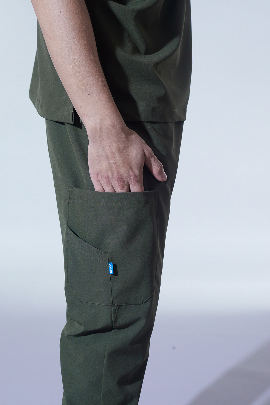 Quirúrgico verde militar | Stretch antifluidos hombre